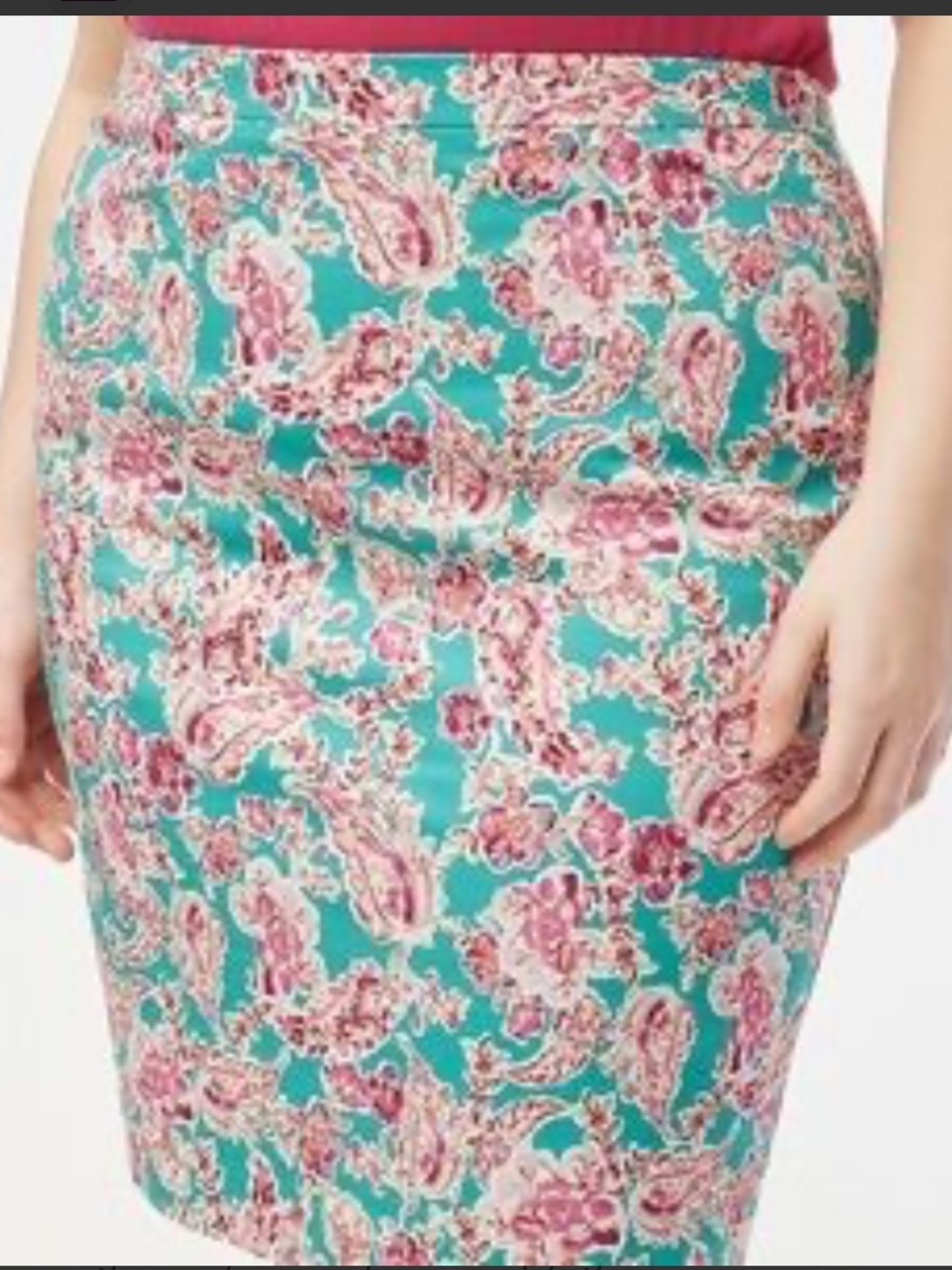J. Crew Cotton Floral Pencil Skirt Stretch Size: 10 Length: 22”